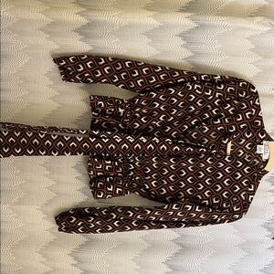 Geometric Patterned Jacket and Pants Set